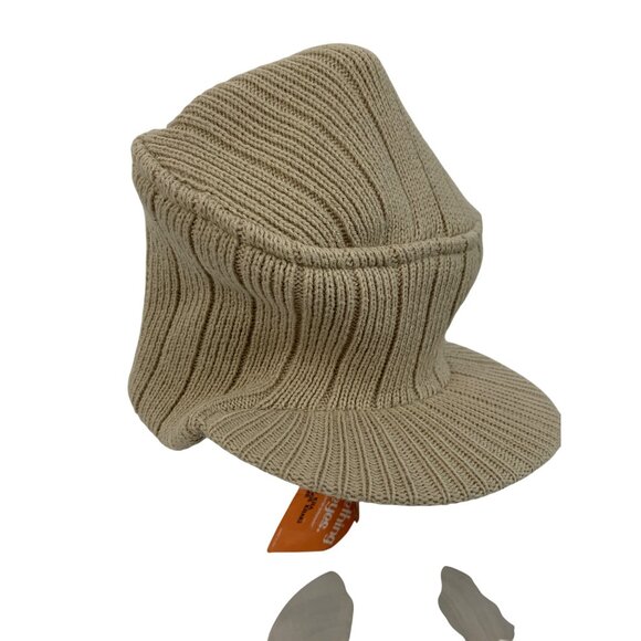 Rare Chip & Pepper Ribbed Knit Khaki Cap Bulldogs VTG Skater Y2K NWT OS 8730